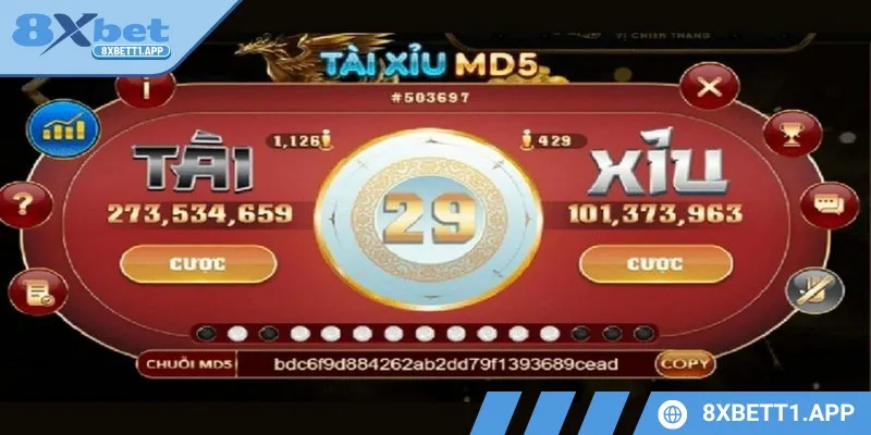 Chuỗi MD5 được cung cấp đầy đủ trước và sau khi mở bát